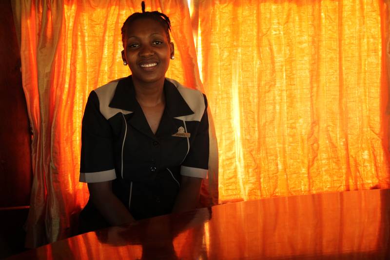 Mabel posant, train Rovos Pretoria-Cape Town, 2010, Ph. Moctar KANE.