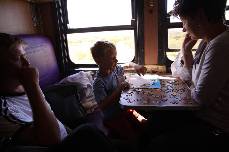 La famille Rossouw, embarquée à  Cape Town et à destination de Bloemfontein, dans le train Shosholoza Meyl Cape Town-Durban, 2010, Ph. Moctar KANE.